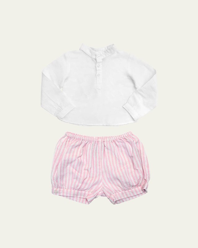 Girl's Blouse W/ Bloomers Two-Piece Set, Size Newbor